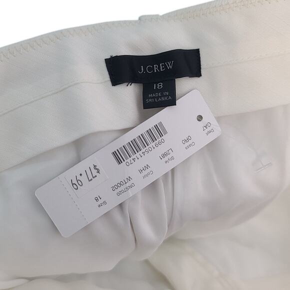 J. Crew Peyton High-Rise Pant in Stretch Linen Size 18 White NWT 25.5" Inseam - Picture 3 of 4